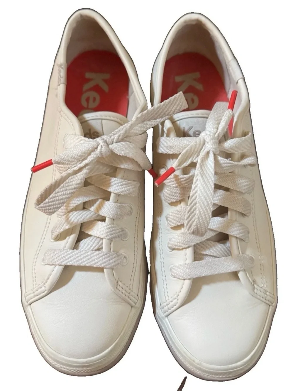 Keds Women's Triple Up Leather Platform Sneaker Off White/Taupe Size 7